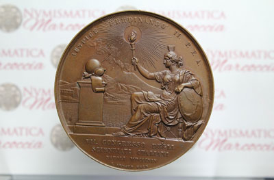 Medaglia commemorativa del VII Congresso degli Scienziati Italiani. Primo Conio. Museo dell'Osservatorio Vesuviano. Donazione G.P. Ricciardi ns14 italiaunita 6
