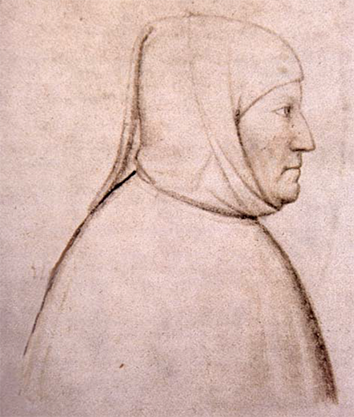 Altichiero da Zevio, ritratto di Francesco Petrarca, XIV sec.