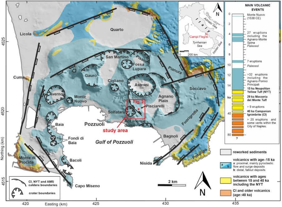 Mappa geologica semplificata della Caldera dei Campi Flegrei fucina2 nuovo