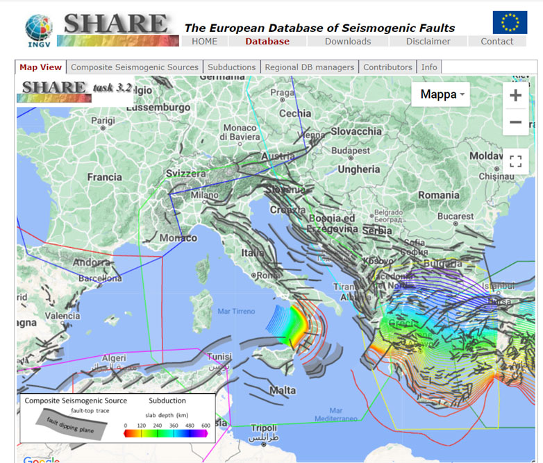 Il Progetto SHARE (Seismic Hazard Harmonization in Europe), ha come obiettivo l’elaborazione di una carta di pericolosità sismica estesa a tutta l’Europa comunitaria e al Nord Africa attraverso la condivisione di dati e metodologie tra nazioni in cui le discipline sismologiche hanno raggiunto un diverso livello di sviluppo. Pennino